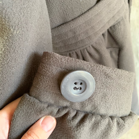 Pea Coat Wool Blend Double Breasted Long CI SONO L - Picture 12 of 16